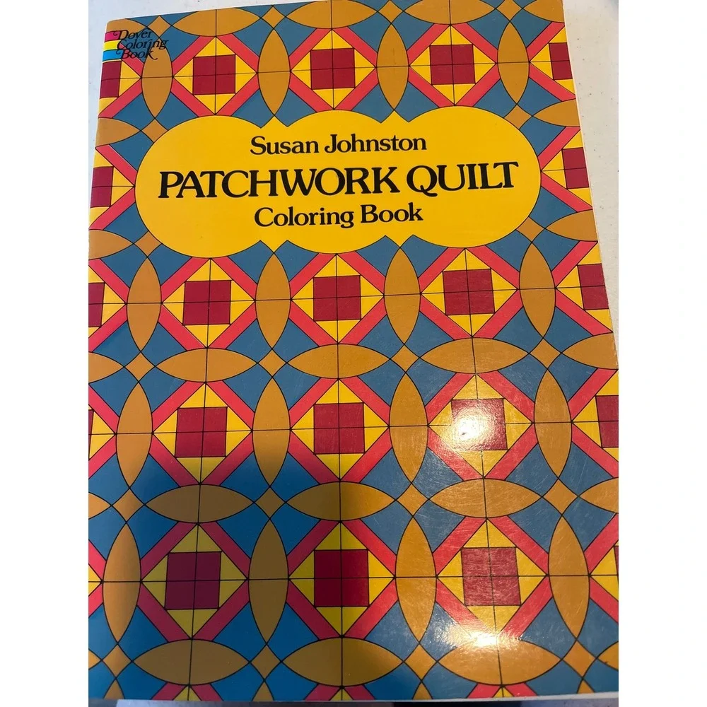 Vintage Susan Johnston Patchwork Quilt Coloring Book Dover 1979 Geometric Patter